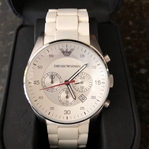 Armani Chronograph White Silicone Watch 💥